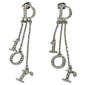 Christian Dior Silver Stud Earrings Silvery