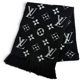 Stola Louis Vuitton in misto lana e seta nera Nero