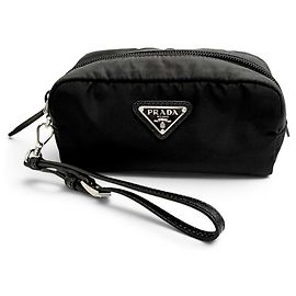 Pochette mini Vera en ré-nylon Prada Noir