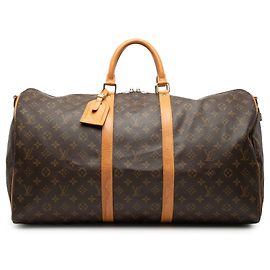 Louis Vuitton Marrom Monogram Keepall Bandouliere 55 Marrom
