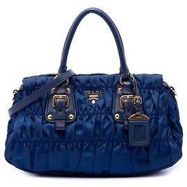 Sac à main Prada Blue Tessuto Gaufre Bleu