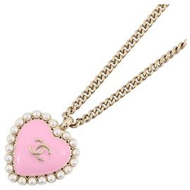 Collier Chanel Coco Mark Heart Rose Doré