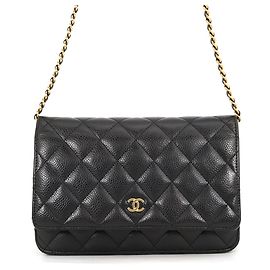 Chanel Black Chain/Shoulder Wallet Black