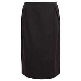 Lanvin Midi-Gerader Rock aus schwarzer Wolle Schwarz