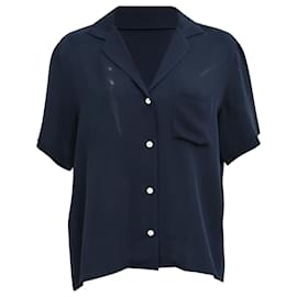 Camicia Mansur Gavriel in seta blu navy Blu Blu navy