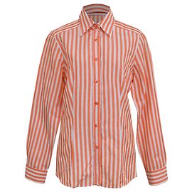 Etro Striped Button Down Shirt in Orange Cotton Orange