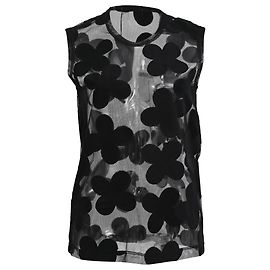 Comme Des Garcons Comme des Garçons Mesh-Bluse mit Blumen-Details, Schwarz, Polyester Andere Python drucken