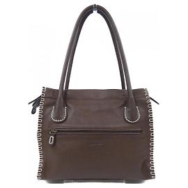 Autre Marque Dakota Leather Handbag Brown