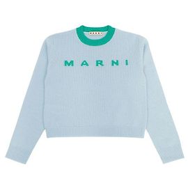 Marni Gestrickter Pullover für Kinder (Größe für Erwachsene verfügbar) Weiß