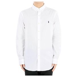 Ralph Lauren Camicia in cotone con ricamo di pony per uomo (Bianco) Argento