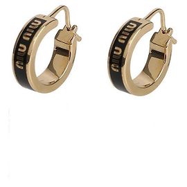 Miu Miu Emaille-Logo-Ohrringe Schwarz