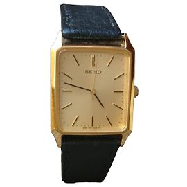 Seiko Chariot Montre à quartz plaqué or réf. 7N01-5180 Doré