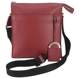Bulgari Borsa a tracolla in pelle da uomo Bvlgari Rosso