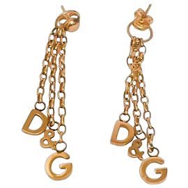 Boucles d'oreilles Dolce & Gabbana dorées à logo Doré