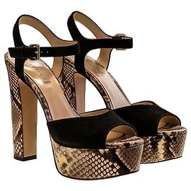 Sandales à talons hauts Michael Kors imprimé python Noir Imprimé python