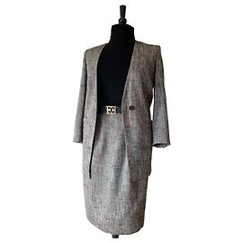 Tailleur in tweed Christian Dior Multicolore Grigio
