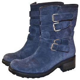Botas Free Lance Geronimo de camurça azuis com fivelas Azul