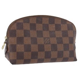 LOUIS VUITTON Damier Ebene Pochette Cosmetic PM Pochette N47516 LV Auth 192303 Damier ebène