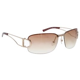 Óculos de Sol Christian Dior DIORLY Metal Marrom Ouro Auth SW2601V Marrom Dourado