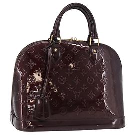 LOUIS VUITTON Bolso Monogram Vernis Alma GM Amarante M93595 LV Auth 191281 Burdeos
