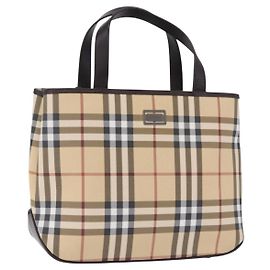 Sac à main BURBERRY Nova Check en PVC Beige Auth BA14329A Beige