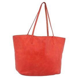 Sac cabas LOEWE en cuir rouge or Auth fm5379 Rouge Doré