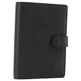 LOUIS VUITTON Epi Agenda PM Day Planner Cover Black R20052 LV Auth BA14418A Black