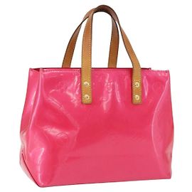 LOUIS VUITTON Bolsa Monogram Vernis Reade PM Fuchsia Pink M91221 Auth 192000 Rosa Fuschia