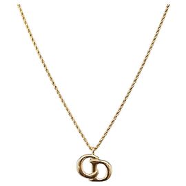 Colar Christian Dior metal Gold Tone Auth 192156V Outro