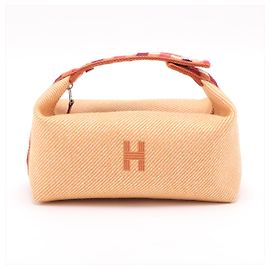 Hermès Trousse de Toilette Bride PM Wool Beauty Case Orange Orange