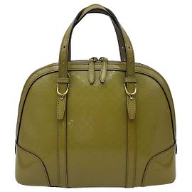 Gucci Sac Boston dôme en cuir verni monogramme GG Vert