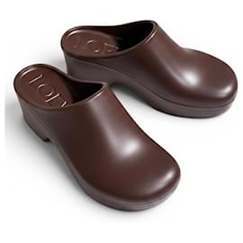 Loewe Rubber Platform Clogs in Brown Brown