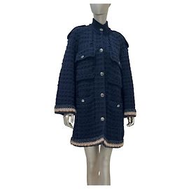Chanel 13B Grobstrick-Strickjacke aus Wolle und Kaschmir in Schwarz Größe 38 Gebraucht Andere