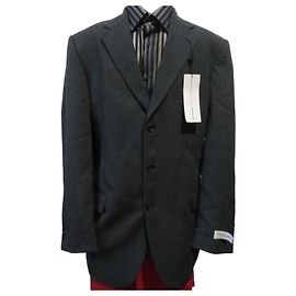 Emanuel Ungaro Men's Charcoal Pinstripe Wool Suit Grey