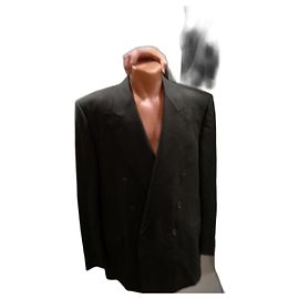 Lanvin Paris Double-Breasted Wool Suit Dark green