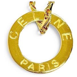 Céline Collana CELINE Vintage Circle Logo D'oro
