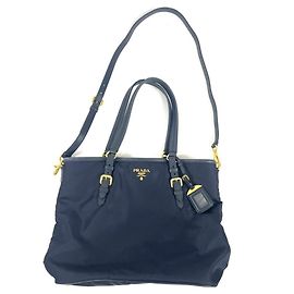Prada Navy Nylon Tote Bag Navy blue