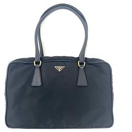 Sac cabas Prada avec logo Triangle Noir