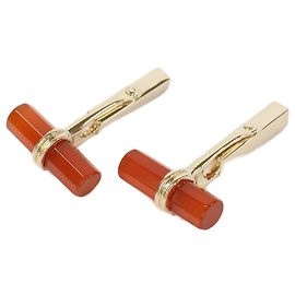 Abotoaduras Tiffany & Co. 585 Coral Stone Vermelho Dourado