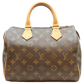 Sac Boston Louis Vuitton Monogram Speedy 25 Marron