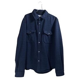 Woolrich Men's Plaid Wool Blend Shirt Jacket Dark blue