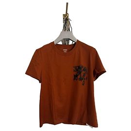 Camiseta Hermès Cartouche de algodón - Marron Alezan Castaño