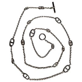 Hermès Farandole Sterling Silver Necklace 120 cm Silvery