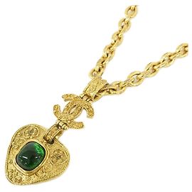 Collier Chanel Or et Vert Doré Vert