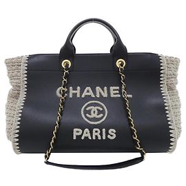 Bolsa Chanel Deauville Line 66941 Marrom Preto