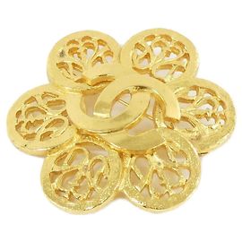 Broche Chanel dourado Dourado