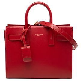 Saint Laurent Sac De Jour Nano en cuir rouge Rouge