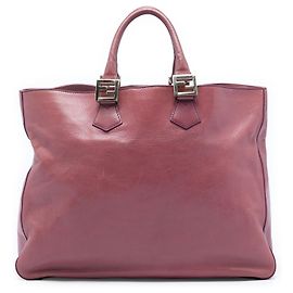 Fendi Pink Large Leather Twins Tote Pink Other