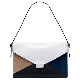Céline Borsa a tracolla Celine in pelle multicolore bianca e crine di cavallo con diamanti Bianco