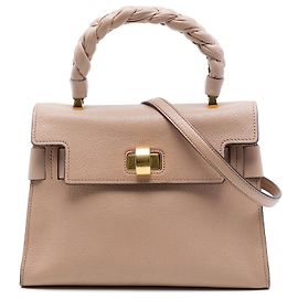 Bolsa mini Miu Miu em couro de cabra marrom Madras Click com alça de mão Marrom Carne